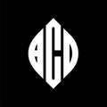 BCD circle letter logo design with circle and ellipse shape. BCD ellipse letters with typographic style. The three initials form a Royalty Free Stock Photo