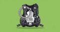 BCD illustration featuring a harness straps inflator hose and integrate Royalty Free Stock Photo