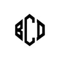 BCD letter logo design with polygon shape. BCD polygon and cube shape logo design. BCD hexagon vector logo template white and Royalty Free Stock Photo