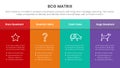 bcg growth share matrix infographic data template with big table banner colorfull concept for slide presentation Royalty Free Stock Photo