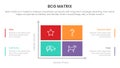 bcg growth share matrix infographic data template with square box quadrant concept for slide presentation Royalty Free Stock Photo