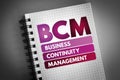 BCM - Business Continuity Management acronym Royalty Free Stock Photo