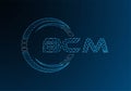 BCM low poly letter logo vector design. BCM Royalty Free Stock Photo