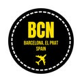 BCN Barcelona airport symbol icon Royalty Free Stock Photo