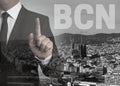Bcn skyline panorama concept background Royalty Free Stock Photo