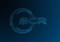 BCR low poly letter logo vector design. BCR Royalty Free Stock Photo