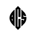 BCS circle letter logo design with circle and ellipse shape. BCS ellipse letters with typographic style. The three initials form a Royalty Free Stock Photo