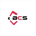 BCS creative minimalist letter logo. BCS unique vector initials alphabet letter logo Royalty Free Stock Photo