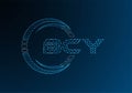 BCY low poly letter logo vector design. BCY Royalty Free Stock Photo