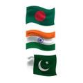 Bangladesh india pakisthan flag vector Royalty Free Stock Photo