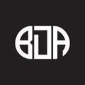 BDA letter logo design on black background. BDA Royalty Free Stock Photo