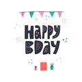 Bday celebration event flat greeting card template