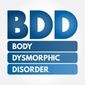 BDD - Body Dysmorphic Disorder acronym