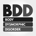BDD - Body Dysmorphic Disorder acronym