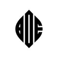 BDE circle letter logo design with circle and ellipse shape. BDE ellipse letters with typographic style. The three initials form a Royalty Free Stock Photo