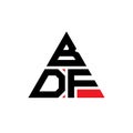 BDF triangle letter logo design with triangle shape. BDF triangle logo design monogram. BDF triangle vector logo template with red Royalty Free Stock Photo