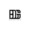 BDG letter alphabet abstract logo vector Royalty Free Stock Photo