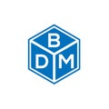 BDM letter logo design on black background. BDM creative initials letter logo concept. BDM letter design Royalty Free Stock Photo