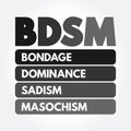 BDSM - Bondage, Dominance, Sadism, Masochism acronym, concept background Royalty Free Stock Photo