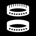 BDSM collar simple vector icon. Black and white illustration of sex accessory. Solid linear adult icon.