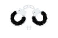 BDSM fluffy handcuffs, bondage element to immobilize partner. Sex shop stuff for sadist and masochist.