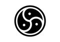 Bdsm triskelion triple spiral icon on white