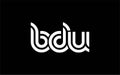 BDU Creative Unique Modern Letter Logo Design Royalty Free Stock Photo