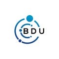 BDU letter logo design on black background. BDU creative initials letter logo concept. BDU letter design Royalty Free Stock Photo