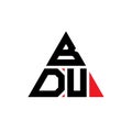 BDU triangle letter logo design with triangle shape. BDU triangle logo design monogram. BDU triangle vector logo template with red Royalty Free Stock Photo