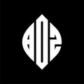 BDZ circle letter logo design with circle and ellipse shape. BDZ ellipse letters with typographic style. The three initials form a Royalty Free Stock Photo