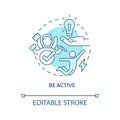 Be active turquoise concept icon Royalty Free Stock Photo