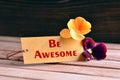 Be awesome tag Royalty Free Stock Photo