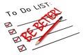 Be better! Text in the to do list