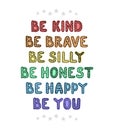 Be Brave - fun hand drawn nursery poster with lettering