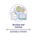 Be clear and concise multi color concept icon