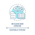 Be clear and concise soft blue concept icon