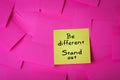 Be different stand out text on sticky note Royalty Free Stock Photo