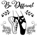 Be Driifernt Ballet Shoes Black and White Royalty Free Stock Photo