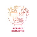 Be easily distracted concept icon