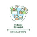 Be easily distracted concept icon