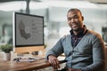 Be the example of success you want in your life. Portrait of a handsome young businessman working in his office. Royalty Free Stock Photo