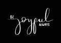 Be Joyful Always On Black Background