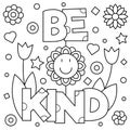 Be kind. Coloring page. Vector illustration. Royalty Free Stock Photo