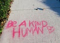 Be A Kind Human-sidewalk message