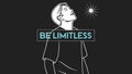 Be Limitless text with stars, aspiration and dreams design. vector design Generative AI