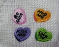 Be mine, hug me, kiss me and I love you embroideries Royalty Free Stock Photo