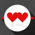 Be mine red hearts in love Valentine's day card Royalty Free Stock Photo