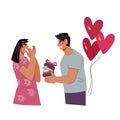 Be mine romantic idea of declaration of love and marriage proposal, vector
