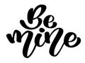 Be Mine vintage text for Happy Valentines Day, badge