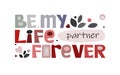 Be my life partner forever vector text Love marriage proposal card